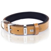 Doggie Konfor Pati Desenli Deri Köpek Boyun Tasması Kamel 2,5x37-45 Cm Medium thumbnail 1