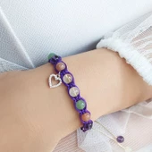 Vaoov 925 Ayar Gümüş Doğal Taşlı Zenginlik Bilekliği thumbnail 7