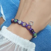 Vaoov 925 Ayar Gümüş Doğal Taşlı Zenginlik Bilekliği thumbnail 5