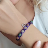 Vaoov 925 Ayar Gümüş Doğal Taşlı Zenginlik Bilekliği thumbnail 2