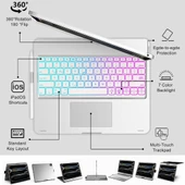 Apple iPad Pro 12.9 3. Nesil 4. Nesil Kılıf Kablosuz Dönebilen Klavyeli Case Keyboard - 2