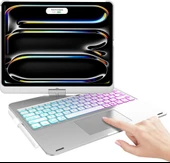 Apple iPad Pro 12.9 3. Nesil 4. Nesil Kılıf Kablosuz Dönebilen Klavyeli Case Keyboard - 1