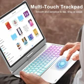 Apple iPad Pro 12.9 3. Nesil 4. Nesil Kılıf Kablosuz Dönebilen Klavyeli Case Keyboard - 3