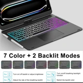 Apple iPad Pro 12.9 5. Nesil 6. Nesil Kılıf Kablosuz Dönebilen Klavyeli Case Keyboard - 12