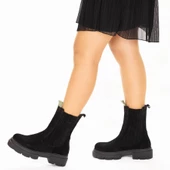 TwoEgoist Kadın Hakiki Süet Deri Kalın Tabanlı Postal Bot - Chelsea thumbnail 3