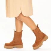 TwoEgoist Kadın Hakiki Süet Deri Kalın Tabanlı Postal Bot - Chelsea thumbnail 9