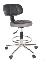 Gizmo Ofis Büro Döner Tekerlekli Çalışma Kasiyer Hekim Ayarli Tabure Sandalyesi B1000 Gri - 1
