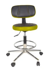 Gizmo Ofis Büro Döner Tekerlekli Çalışma Kasiyer Hekim Ayarli Tabure Sandalyesi B1000 Sarı thumbnail 2