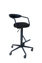 gizmo mobilya Döner Tekerlekli Siyah Çalışma Taburesi - 1