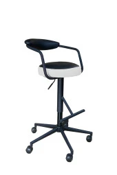 gizmo mobilya Döner Tekerlekli Beyaz Çalışma Taburesi - 1