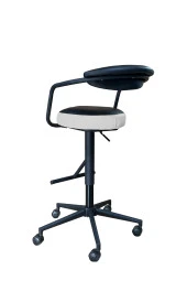 gizmo mobilya Döner Tekerlekli Beyaz Çalışma Taburesi - 3