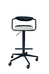 gizmo mobilya Döner Tekerlekli Beyaz Çalışma Taburesi - 4