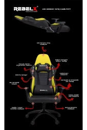 Rebelx Oyuncu Koltuğu Delta Sarı Renk Profesyonel Oyuncu Koltuğu thumbnail 3