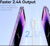 Baseus Ultra Hızlı 1.2MT 2.4A İphone Şarj Kablosu İphone 11 12 13 14 Pro Max Şarj Kablo, Akım ve Isı Korumalı - 3