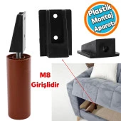 Mobilya Masa Baza Sehpa Gizli Montaj Ayağı Plastik Montaj Bağlantı Aparatı M8 Civatalı Tabanı 1 ADET thumbnail 1