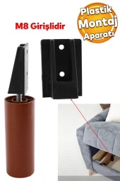 Mobilya Masa Baza Sehpa Gizli Montaj Ayağı Plastik Montaj Bağlantı Aparatı M8 Civatalı Tabanı 1 ADET thumbnail 2