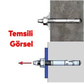 Saplamalı Klipsli Çelik Dübel M12x110 mm Raf Montaj Bağlantı Kanalları Tavan Beton Asma Aparat thumbnail 4