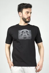 Cazador Erkek B.Yaka  K.Kol Rahat Kalıp T-shit Siyah 4173 thumbnail 1