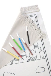 Arapça Çocuklara Özel Yıkanabilir Boyamalı Seccade Seti Mavi thumbnail 1