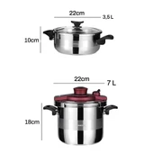 Ametist 3,5- 7 LT / 4 Parça Paslanmaz Çelik Düdüklü Tencere thumbnail 5