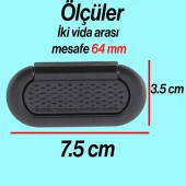 Mobilya Kulp Mutfak Dolabı Çekmece Dolap Kulpları Kapak Kulpu Kulbu Siyah 64 mm Metal thumbnail 2