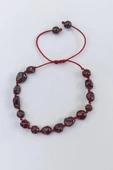 Doğal Lal Garnet Bileklik Makrome Ayarlı 671-4 - 1
