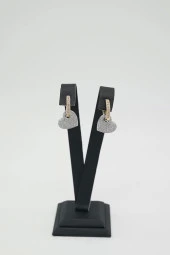 Zirkon Taşlı Kalp Çelik Küpe - 4