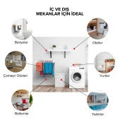 Urban Nouk Belize Çamaşır Kurutma Askısı - Duvara Monte Kurutmalık - 70 cm - 5