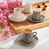 Schafer Vogue 6 Kişilik Kahve Fincan Seti 12 Parça-Çok Renkli - 2