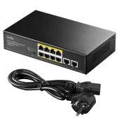 Cudy FS1010PG 8 Port 10/100Mbps PoE+ 120W PoE, 2 Uplink Portlu VLAN CCTV Rack Mount Metal Switch thumbnail 3