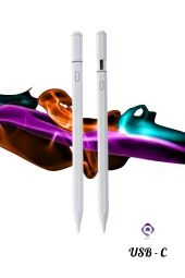 iPad 9. Nesil Uyumlu Pencil USB-C Avuç İçi Red Eğim Özellikli Bluetooth Bağlantılı Stylus Kalem - 1