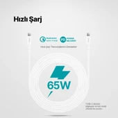 Ttec 2DK48B USB-C - USB-C 300cm 65W PD/QC Hızlı Şarj/Data Kablosu Beyaz - 2