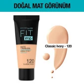 Maybelline New York Fit Me Matte+Poreless Fondöten, 120 Classic Ivory, 30 ml - 2