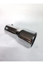 51 mm. Antipas iç kaplamalı Sök / Tak vidalı Yuvarlak SESSİZ nikelaj egzoz eksoz ucu thumbnail 1