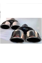 90 Mm Yassı Kesik Çiftli Sağ Sol Takım Egzoz Ucu thumbnail 1