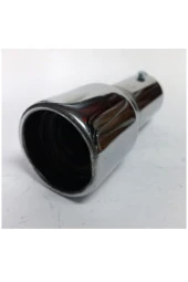 51 mm. Antipas iç kaplamalı Sök / Tak vidalı Yuvarlak SESSİZ nikelaj egzoz eksoz ucu thumbnail 2