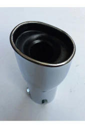 51 mm. Antipas iç kaplamalı oval RÜZGAR sesli sök/tak vidalı nikelaj egzoz eksoz ucu thumbnail 2