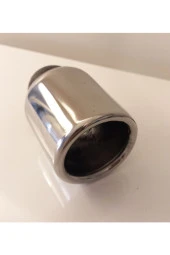 60 mm Paslanmaz Krom içi boş önü düz yuvarlak tekli egzoz ucu thumbnail 1