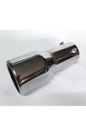 51 mm. Antipas iç kaplamalı Sök / Tak vidalı Yuvarlak SESSİZ nikelaj egzoz eksoz ucu thumbnail 4