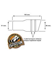 51 mm. Antipas iç kaplamalı önü kesik yuvarlak  ISLIK sesli sök/tak vidalı nikelaj egzoz eksoz ucu thumbnail 4