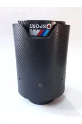 90 mm. Akrapoviç Karbon tekli Msport Uyumlu logolu egzoz eksoz ucu thumbnail 1