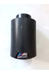 90 mm. Akrapoviç Karbon tekli Msport Uyumlu logolu egzoz eksoz ucu thumbnail 3