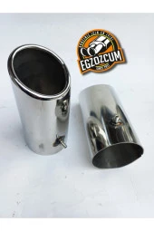 76 Mm. Tekli Somunlu Krom Egzoz Eksoz Ucu Volkswagen Passat Uyumlu thumbnail 6