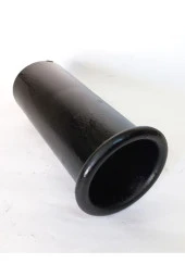 Siyah Antipas kaplamalı nikelaj tekli Önü düz egzoz eksoz ucu 60 mm. thumbnail 1