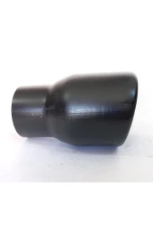 Siyah Antipas kaplamalı nikelaj tekli Önü kesik egzoz eksoz ucu 60 mm thumbnail 2