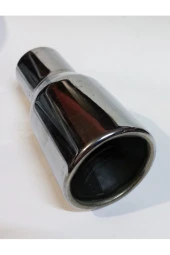 51 mm. Antipas iç kaplamalı YUVARLAK RÜZGAR rüzgar sesli nikelaj egzoz eksoz ucu tekli thumbnail 1