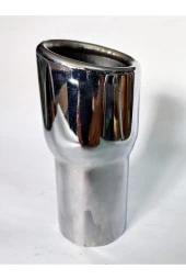 Antipas Iç Kaplamalı Islık Sesli Önü Kesik 60 Mm Nikelaj Tekli Egzoz Eksoz Ucu thumbnail 1