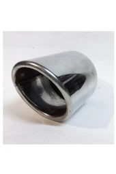 90 mm. Paslanmaz Krom içi boş önü kesik yuvarlak tekli egzoz eksoz ucu thumbnail 2