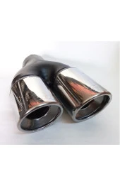 76 mm.  Uyumlu  ÇİFTLİ İÇİ DOLU SOL KROM EGZOZ EKSOZ UCU thumbnail 2