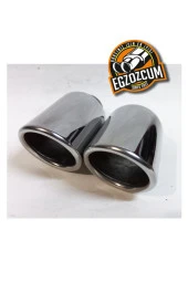 60 mm. Paslanmaz Krom içi boş önü kesik yuvarlak tekli egzoz eksoz ucu thumbnail 6